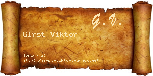 Girst Viktor névjegykártya